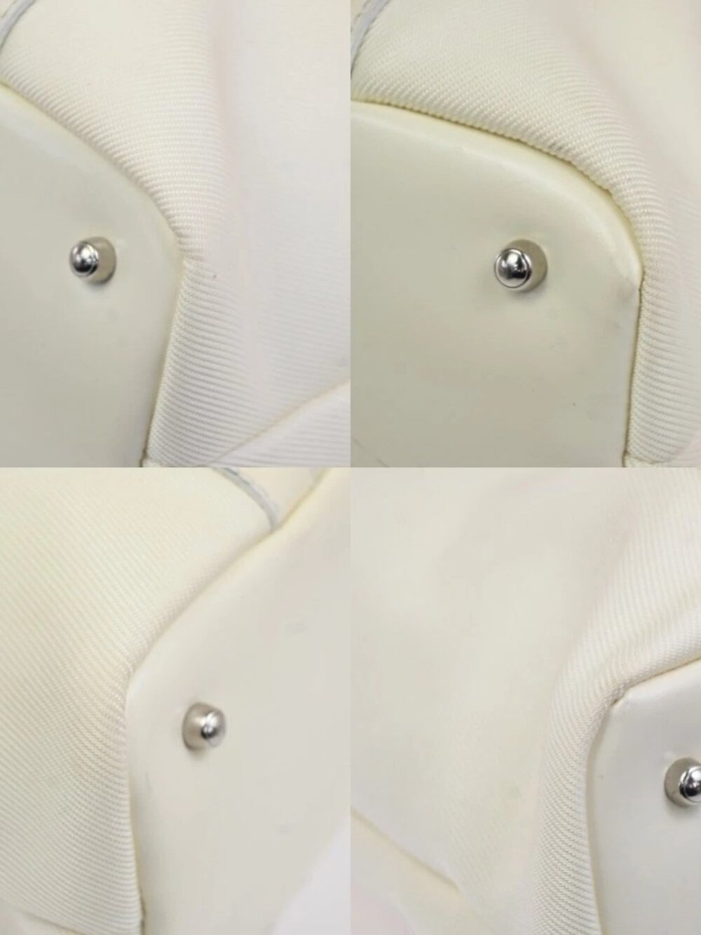 GUCCI Logo Bamboo Tote Handbag Nylon Patent Leather White SHW Italy 66KC967 - Picture 15 of 16
